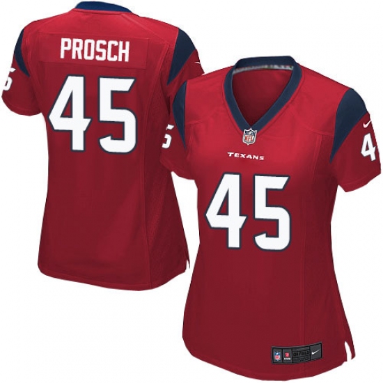 Women's Nike Houston Texans #45 Jay Prosch Game Red Alternate NFL Jersey - Ujersey