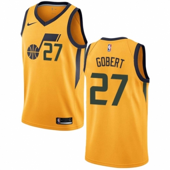 Youth Nike Utah Jazz #27 Rudy Gobert Swingman Gold NBA Jersey Statement Edition - Ujersey