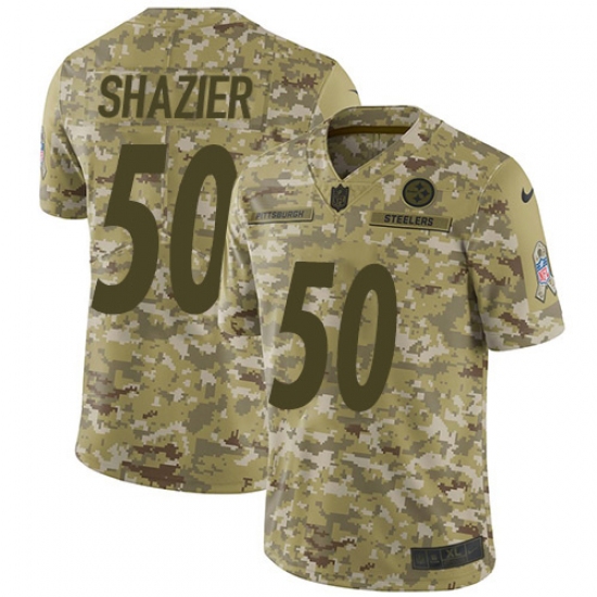 Youth Nike Pittsburgh Steelers #50 Ryan Shazier Limited Camo 2018 Salute to Service NFL Jersey - Ujersey