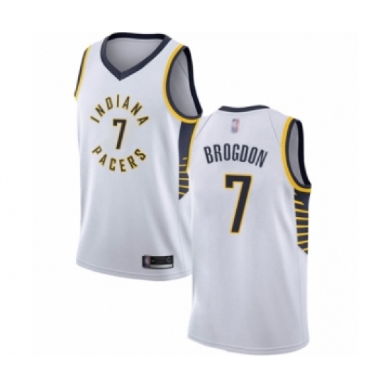 Youth Indiana Pacers #7 Malcolm Brogdon Swingman White Basketball Jersey - Association Edition