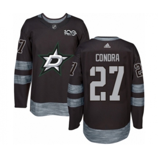 Men's Adidas Dallas Stars #27 Erik Condra Authentic Black 1917-2017 100th Anniversary NHL Jersey - Ujersey
