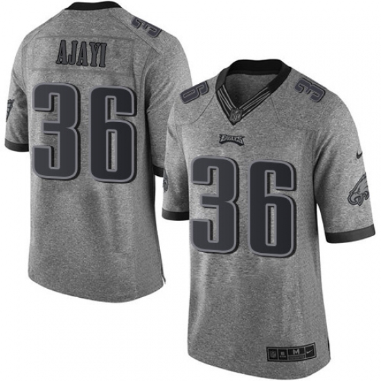 Men's Nike Philadelphia Eagles #36 Jay Ajayi Limited Gray Gridiron NFL Jersey - Ujersey