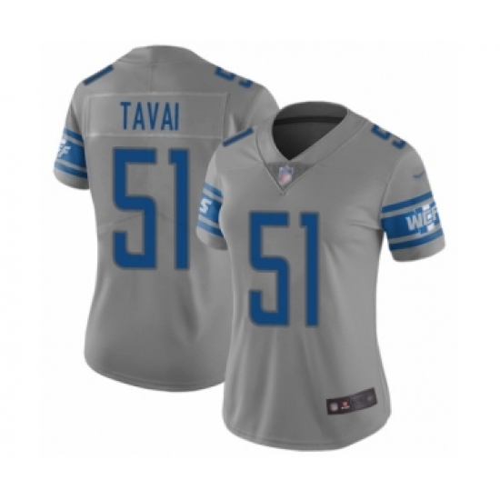 Women's Detroit Lions #51 Jahlani Tavai Limited Gray Inverted Legend Football Jersey - Ujersey