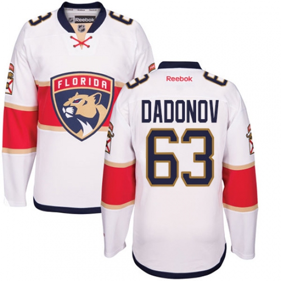 Women's Reebok Florida Panthers #63 Evgenii Dadonov Authentic White Away NHL Jersey - Ujersey