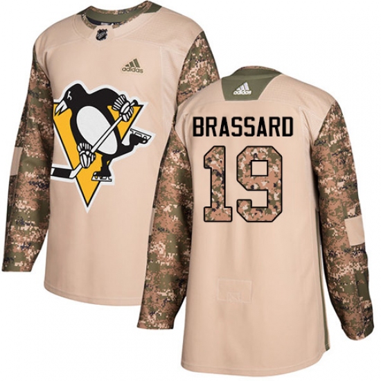 Youth Adidas Pittsburgh Penguins #19 Derick Brassard Authentic Camo Veterans Day Practice NHL Jersey - Ujersey