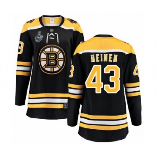 Women's Boston Bruins #43 Danton Heinen Authentic Black Home Fanatics Branded Breakaway 2019 Stanley Cup Final Bound Hockey Jersey - Ujersey