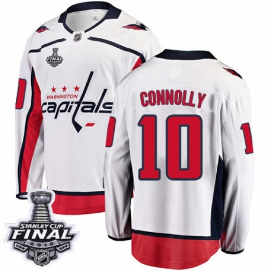 Youth Washington Capitals #10 Brett Connolly Fanatics Branded White Away Breakaway 2018 Stanley Cup Final NHL Jersey - Ujersey