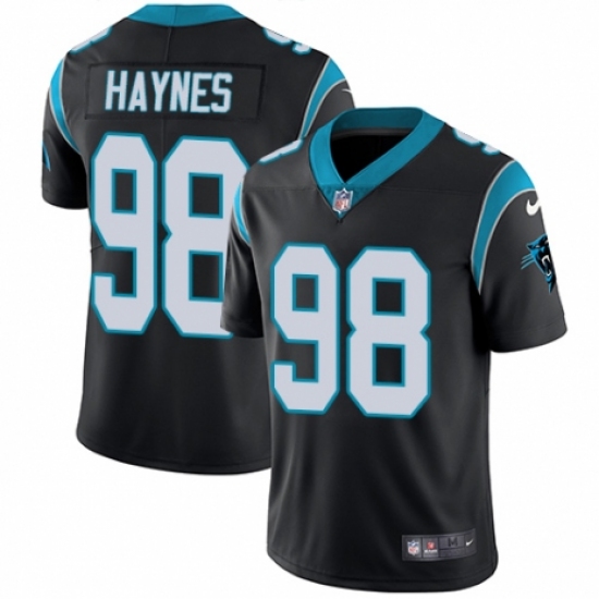 Men's Nike Carolina Panthers #98 Marquis Haynes Black Team Color Vapor Untouchable Limited Player NFL Jersey - Ujersey