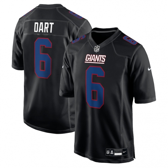 Men's New York Giants #6 Jaxson Dart Carbon Black Fashion Game Nike Jersey - Ujersey