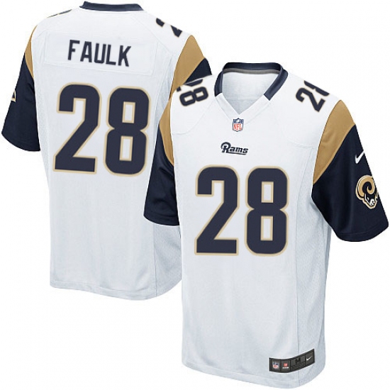 Men's Nike Los Angeles Rams #28 Marshall Faulk Game White NFL Jersey - Ujersey