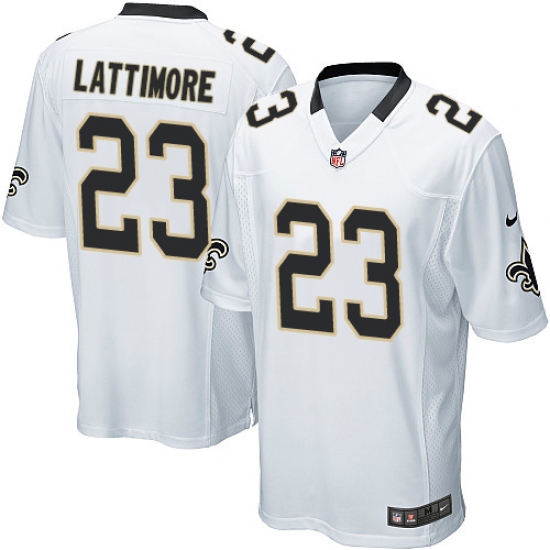 Men's Nike New Orleans Saints #23 Marshon Lattimore Game White NFL Jersey - Ujersey