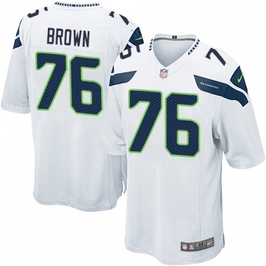 Men's Nike Seattle Seahawks #76 Duane Brown Game White NFL Jersey - Ujersey
