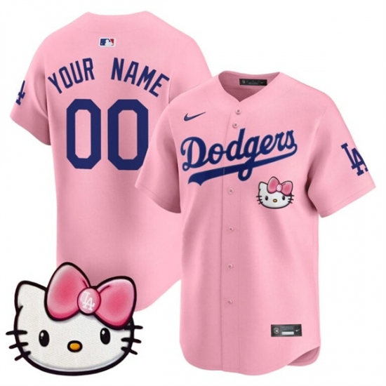 Men's Los Angeles Dodgers ACTIVE PLAYER Custom Pink 2025 Hello Kitty Vapor Premier Limited Stitched Baseball Jersey - Ujersey