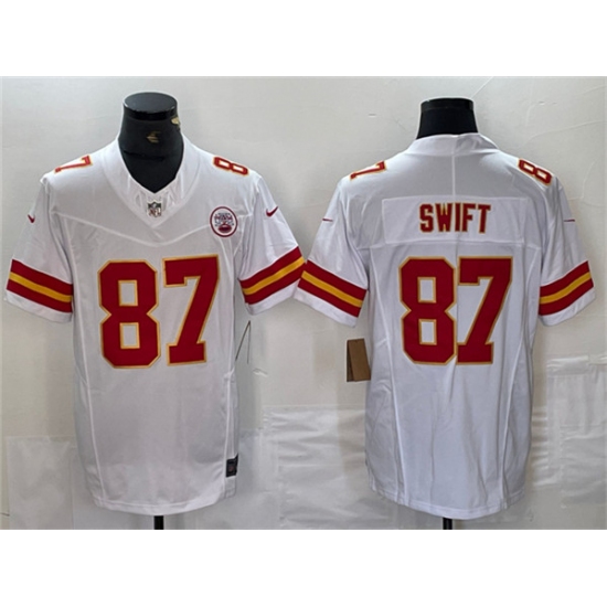 Men's Kansas City Chiefs #87 Taylor Swift White F.U.S.E. Vapor Untouchable Limited Stitched Jersey