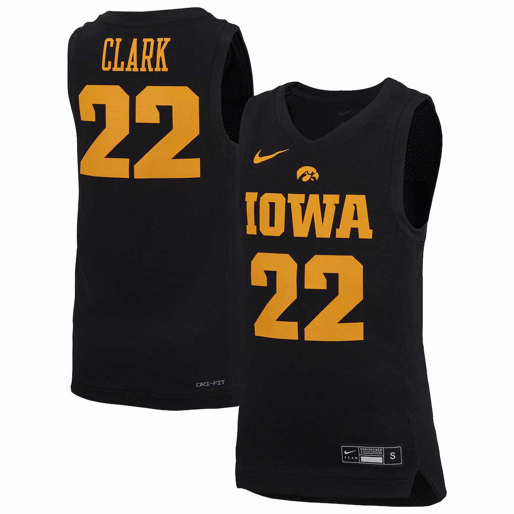 Youth Nike Caitlin Clark Black Iowa Hawkeyes Performance Replica Jersey