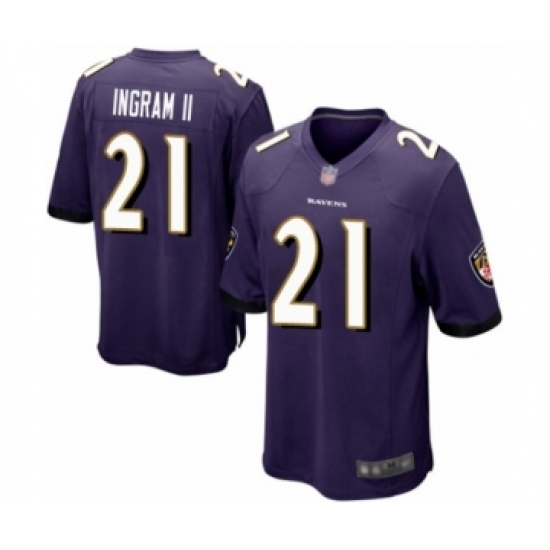 Men's Baltimore Ravens #21 Mark Ingram II Game Purple Team Color Football Jersey - Ujersey