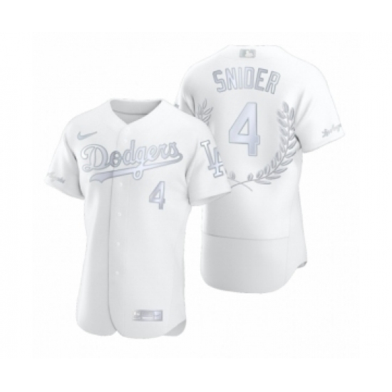 Men's Duke Snider #4 Los Angeles Dodgers White Awards Collection Retirement Jersey - Ujersey