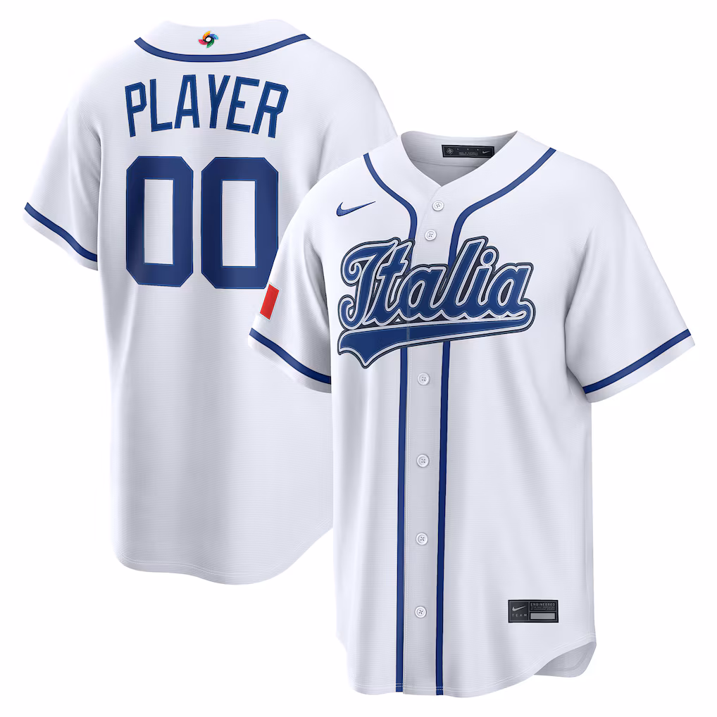 Men's Italy Baseball Nike White 2026 World Baseball Classic Home Pick-A-Player Jersey - ujerseystore