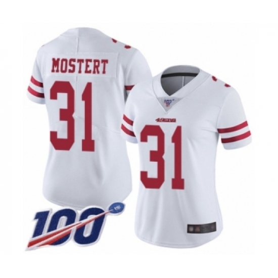 Women's San Francisco 49ers #31 Raheem Mostert White Vapor Untouchable Limited Player 100th Season Football Jersey - Ujersey