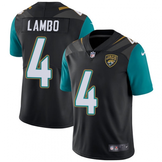 Youth Nike Jacksonville Jaguars #4 Josh Lambo Black Alternate Vapor Untouchable Limited Player NFL Jersey - Ujersey