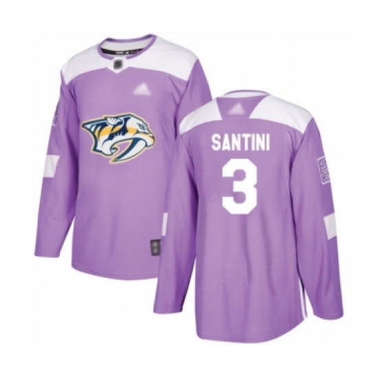 Men's Nashville Predators #3 Steven Santini Authentic Purple Fights Cancer Practice Hockey Jersey - Ujersey
