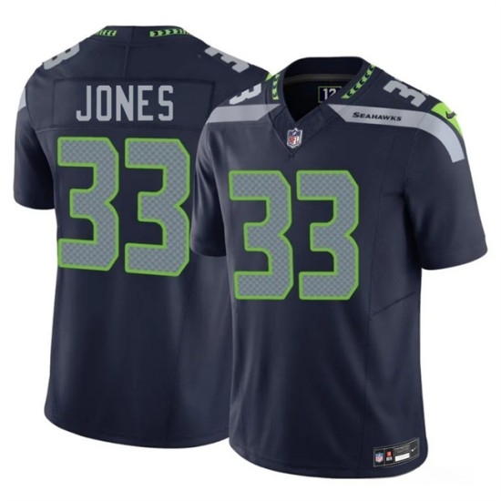 Men's Seattle Seahawks #33 Velus Jones Navy 2026 F.U.S.E. Vapor Untouchable Limited Football Stitched Jersey - Ujersey