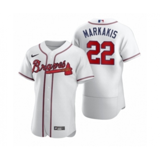 Men's Atlanta Braves #22 Nick Markakis Nike White 2020 Authentic Jersey - Ujersey