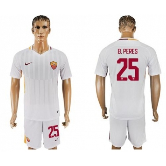 Roma #25 B.Peres Away Soccer Club Jersey