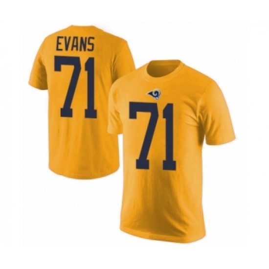 Men's Los Angeles Rams #71 Bobby Evans Gold Rush Pride Name & Number T-Shirt - Ujersey