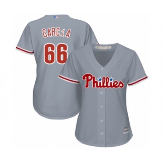 Women's Philadelphia Phillies #66 Edgar Garcia Authentic Grey Road Cool Base Baseball Player Jersey - Ujersey