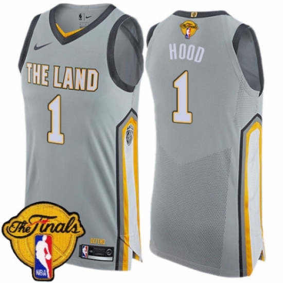 Women's Nike Cleveland Cavaliers #1 Rodney Hood Swingman Gray 2018 NBA Finals Bound NBA Jersey - City Edition