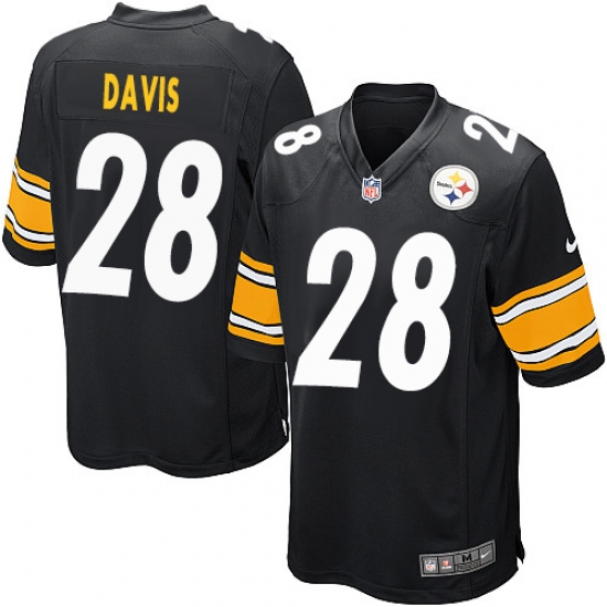 Men's Nike Pittsburgh Steelers #28 Sean Davis Game Black Team Color NFL Jersey - Ujersey
