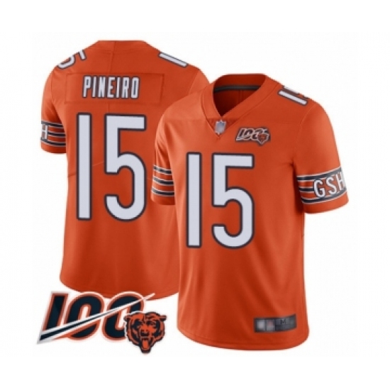 Youth Chicago Bears #15 Eddy Pineiro Orange Alternate 100th Season Limited Football Jersey - Ujersey