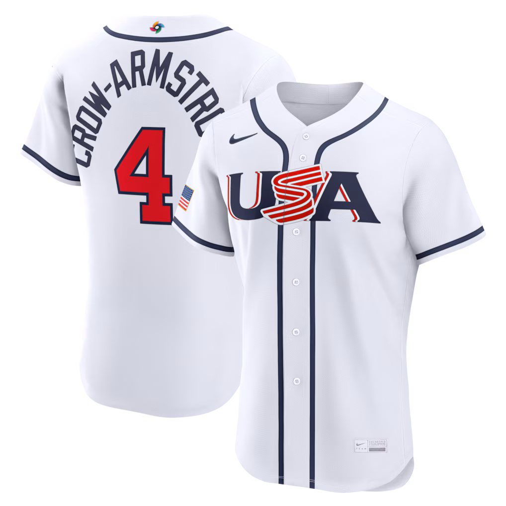 Men's USA Baseball Pete Crow-Armstrong Nike White 2026 World Baseball Classic Home Authentic Jersey - ujerseystore