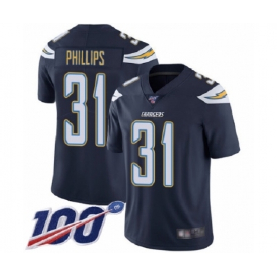 Men's Los Angeles Chargers #31 Adrian Phillips Navy Blue Team Color Vapor Untouchable Limited Player 100th Season Football Jersey - Ujersey