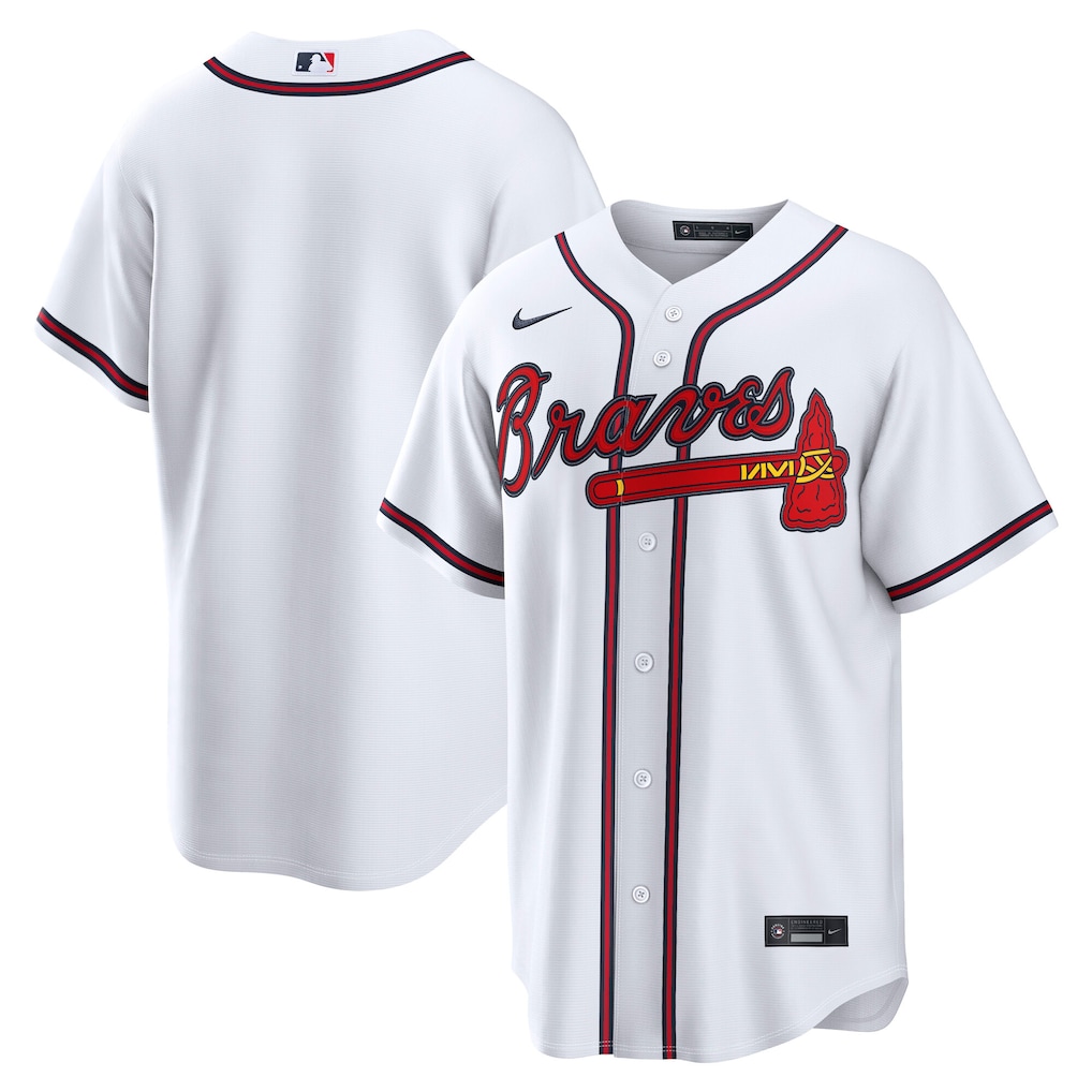 Men's Atlanta Braves Nike White Home Replica Jersey - Vujersey Los Angeles Rams
