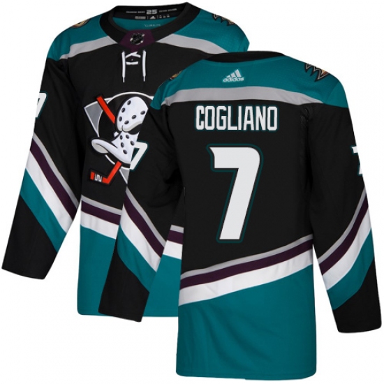 Men's Adidas Anaheim Ducks #7 Andrew Cogliano Authentic Black Teal Third NHL Jersey - Ujersey