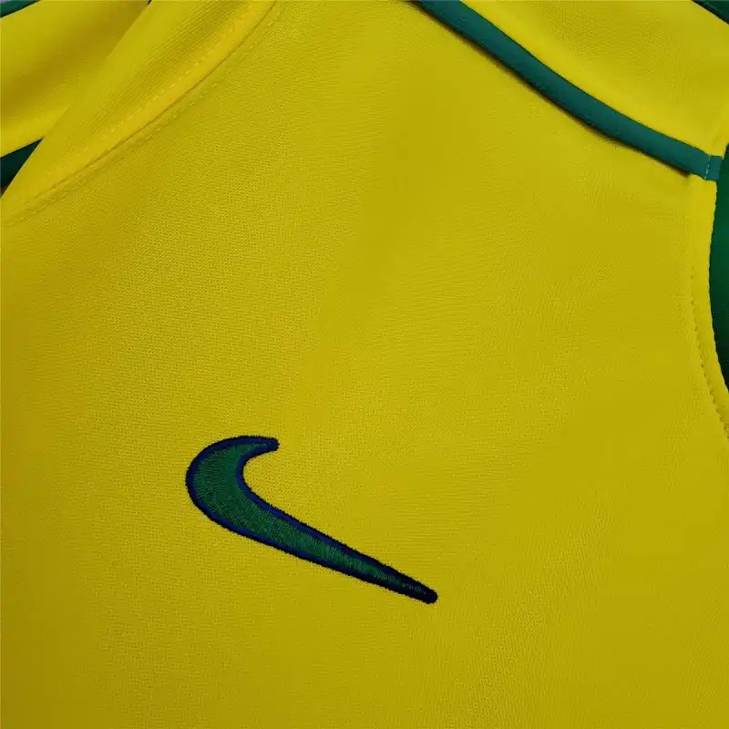 Brazil Retro Jersey Custom Home Soccer Jersey 1998 - ujerseystore