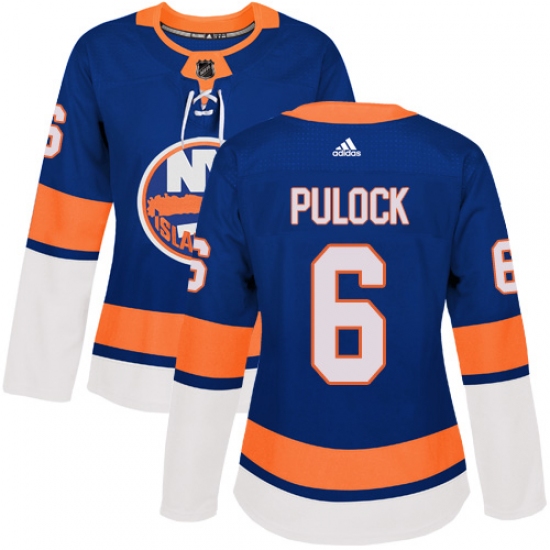 Women's Adidas New York Islanders #6 Ryan Pulock Authentic Royal Blue Home NHL Jersey - Ujersey