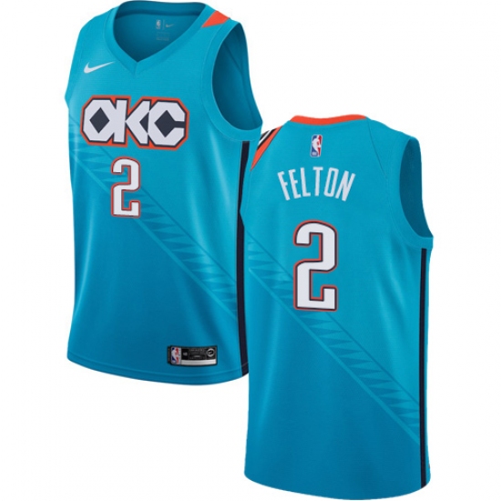 Youth Nike Oklahoma City Thunder #2 Raymond Felton Swingman Turquoise NBA Jersey - City Edition - Ujersey