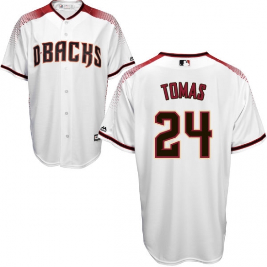 Men's Majestic Arizona Diamondbacks #24 Yasmany Tomas Authentic White Home Cool Base MLB Jersey - Ujersey