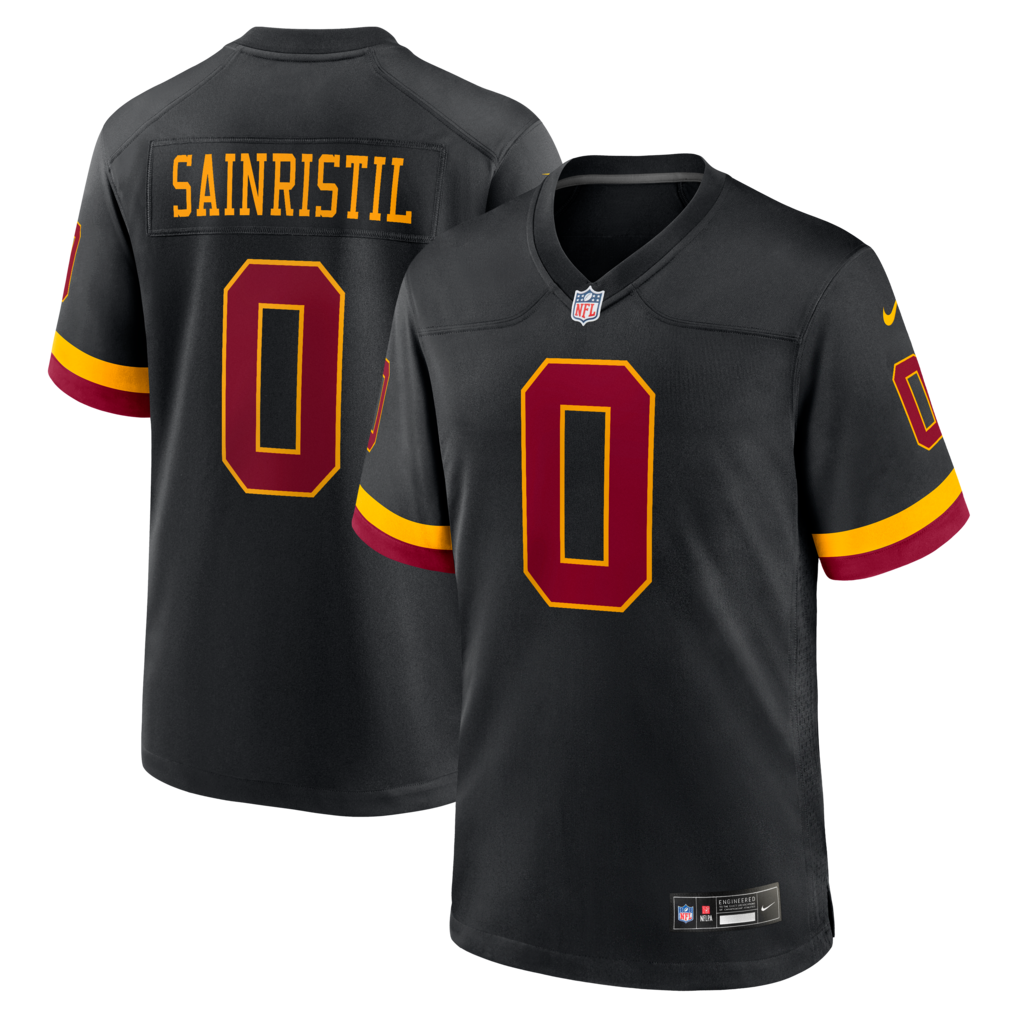 Men's Washington Commanders Mike Sainristil Nike Black Hail Raiser Alternate Game Jersey - SUjersey01