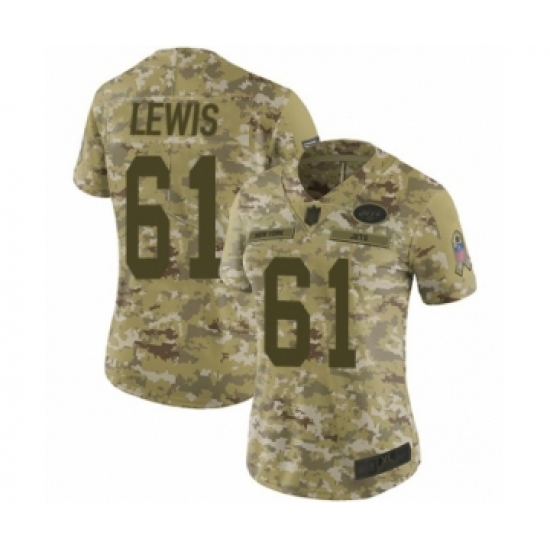 Women's New York Jets #61 Alex Lewis Limited Camo 2018 Salute to Service Football Jersey - Ujersey