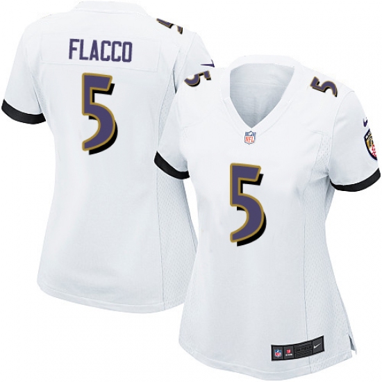Women's Nike Baltimore Ravens #5 Joe Flacco Game White NFL Jersey - Ujersey