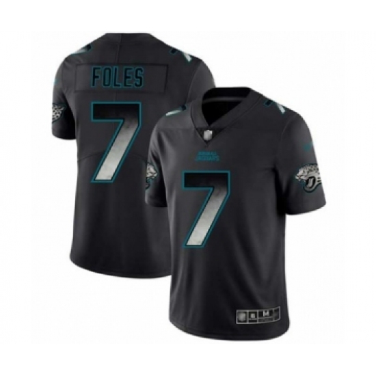 Men's Jacksonville Jaguars #7 Nick Foles Limited Black Smoke Fashion Football Jersey - Ujersey