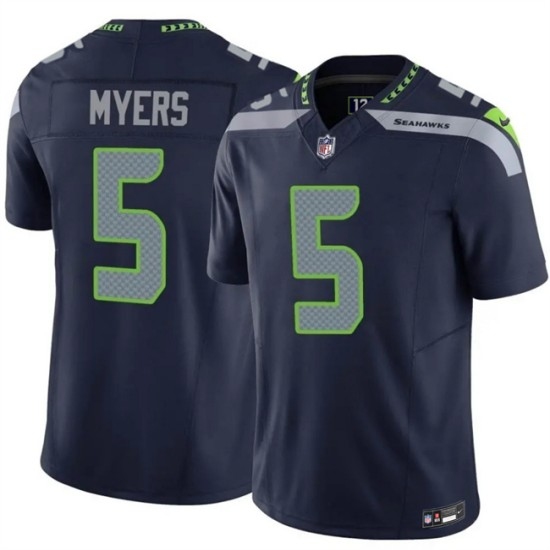 Men's Seattle Seahawks #5 Jason Myers Navy 2025 F.U.S.E. Vapor Untouchable Limited Stitched Football Jersey - Ujersey