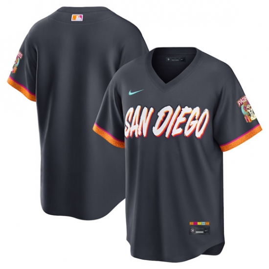 Men's San Diego Padres Blank Obsidian 2026 City Connect Stadium Limited Stitched Baseball Jersey - Ujersey