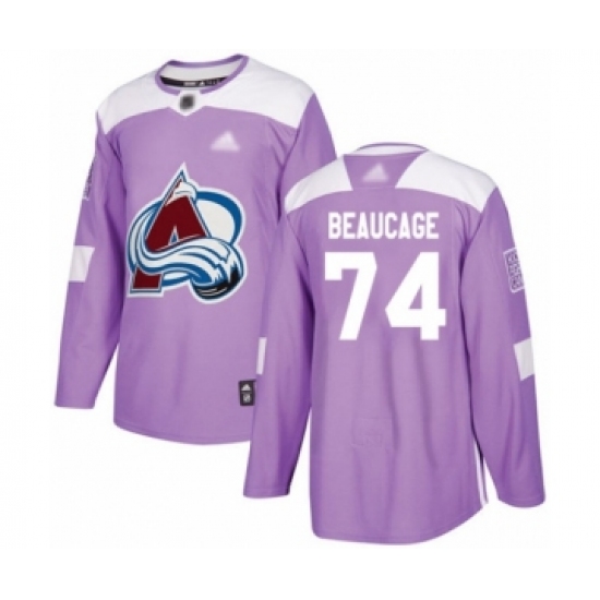 Youth Colorado Avalanche #74 Alex Beaucage Authentic Purple Fights Cancer Practice Hockey Jersey - Ujersey