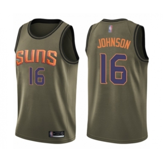 Youth Phoenix Suns #16 Tyler Johnson Swingman Green Salute to Service Basketball Jersey - Ujersey