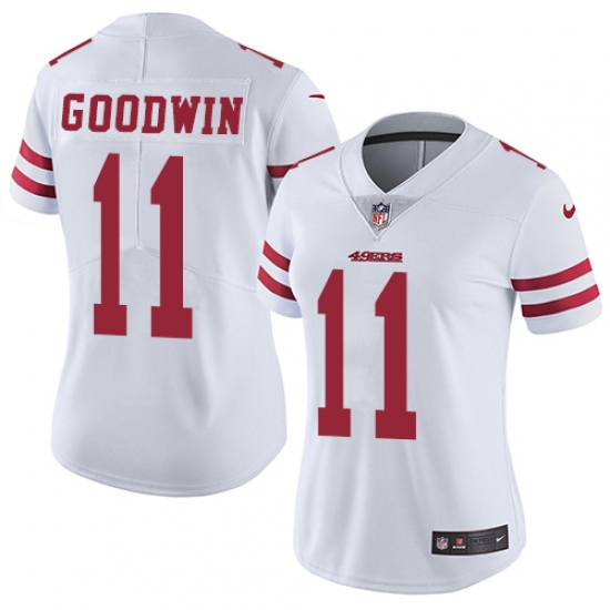 Women's Nike San Francisco 49ers #11 Marquise Goodwin Elite White NFL Jersey - Ujersey